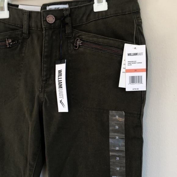 WILLIAM Rast NWT Jane skinny olive cargo sz 26 - Picture 4 of 7